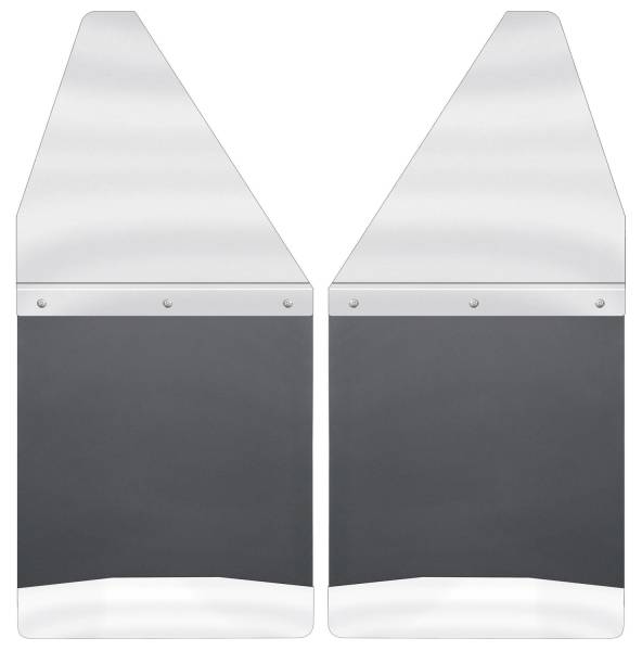 Husky Liners - 2000 - 2020 Ford, GMC, Chevrolet, Toyota, 2004 - 2010 Dodge, 2011 - 2019 Ram Husky Liners Kick Back Mud Flaps 12" Wide - Stainless Steel Top and Weight - 17097