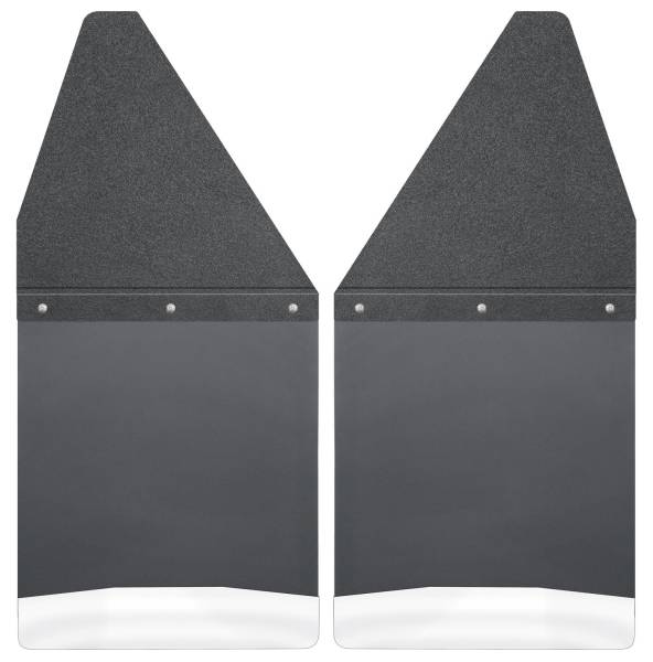 Husky Liners - 2000 - 2020 Ford, GMC, Chevrolet, Toyota, 2004 - 2010 Dodge, 2011 - 2019 Ram Husky Liners Kick Back Mud Flaps 12" Wide - Black Top and Stainless Steel Weight - 17100