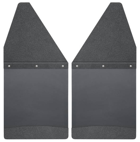 Husky Liners - 2000 - 2020 Ford, GMC, Chevrolet, Toyota, 2004 - 2010 Dodge, 2011 - 2019 Ram Husky Liners Kick Back Mud Flaps 12" Wide - Black Top and Black Weight - 17101