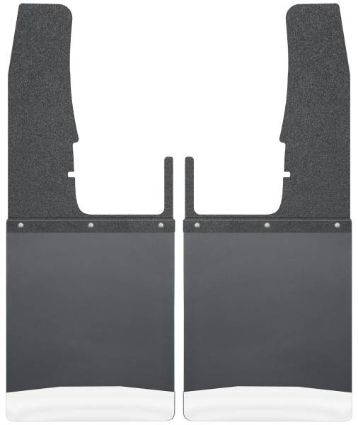 Husky Liners - 2009 - 2010 Dodge, 2011 - 2019 Ram Husky Liners Kick Back Mud Flaps Front 12" Wide - Black Top and Stainless Steel Weight - 17102