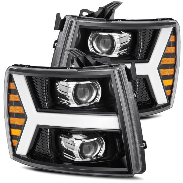 AlphaRex - 2007 - 2014 Chevrolet AlphaRex Projector Headlights Jet Black - 880223