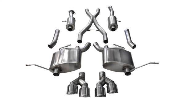 Corsa Performance - 2014 - 2021 Jeep Corsa Performance 304 Stainless Steel Sport Cat-Back Exhaust System - 14984