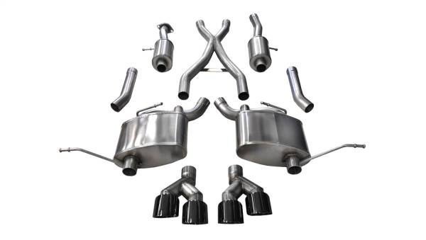 Corsa Performance - 2014 - 2021 Jeep Corsa Performance 304 Stainless Steel Sport Cat-Back Exhaust System - 14984BLK