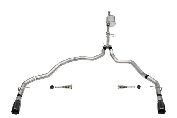 Corsa Performance - 2021 - 2022 Ford Corsa Performance 304 Stainless Steel Sport Cat-Back Exhaust System - 21167BLK