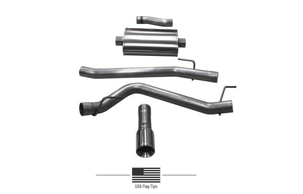 Corsa Performance - 2020 - 2022 Jeep Corsa Performance Stainless Steel Sport Cat-Back Exhaust System - 21060USA
