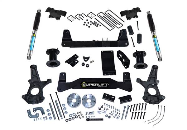 Superlift - 2014 - 2018 GMC, Chevrolet Superlift 6.5in. Lift Kit-14-16 Silv/Sierra 1500 4WD w OE Cast Stl Ctrl Arms w Bil Rr Shck - K160B