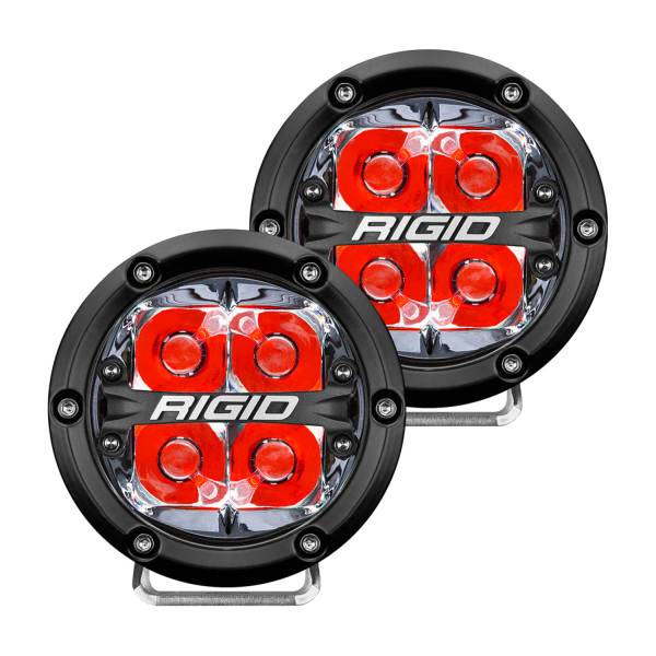 Rigid Industries - Rigid Industries 360-SERIES 4 INCH LED OFF-ROAD SPOT BEAM RED BACKLIGHTPAIR - 36112