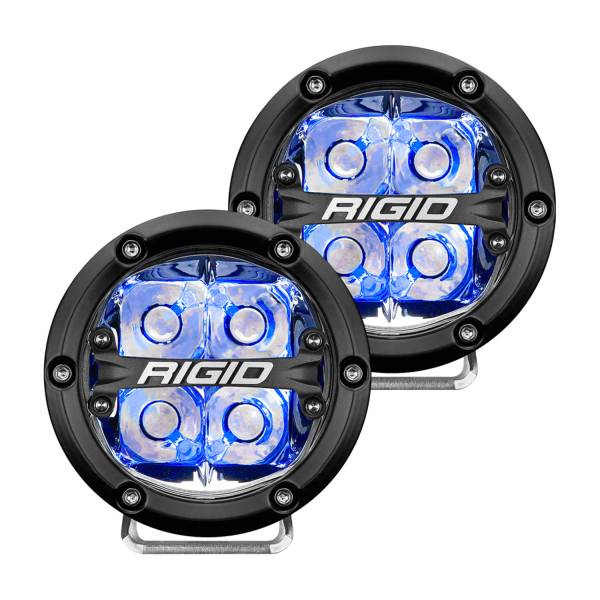 Rigid Industries - Rigid Industries 360-SERIES 4 INCH LED OFF-ROAD SPOT BEAM BLU BACKLIGHTPAIR - 36115