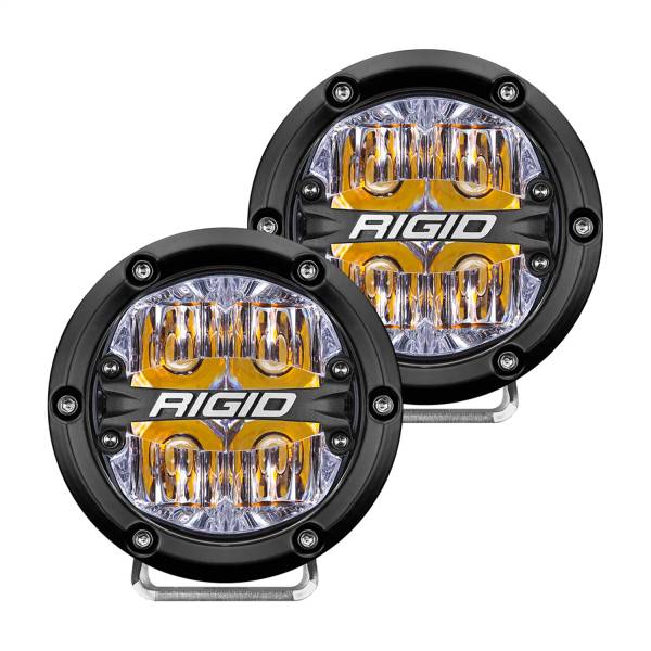 Rigid Industries - Rigid Industries 360-SERIES 4 INCH LED OFF-ROAD DRIVE BEAM AMBER BACKLIGHT PAIR - 36118