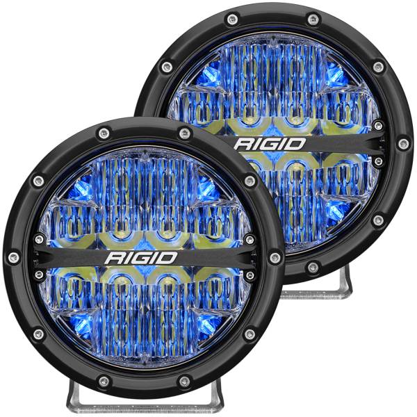 Rigid Industries - Rigid Industries 360-SERIES 6 INCH LED OFF-ROAD DRIVE BEAM BLUE BACKLIGHT PAIR - 36207