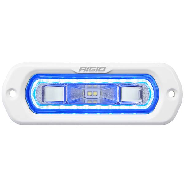 Rigid Industries - Rigid Industries SR-L Series Marine Spreader Pod 2 Wire Flush Mount White With Blue Halo - 51201