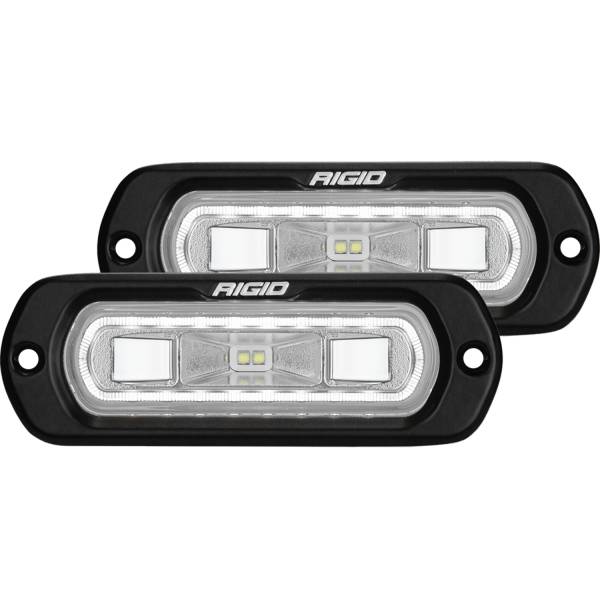 Rigid Industries - Rigid Industries SR-L SERIES OFF-ROAD SPREADER POD 3 WIRE FLUSH MOUNT WITH WHITE HALO - 53220