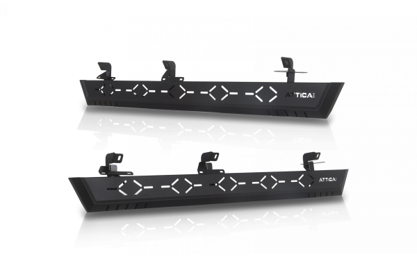 Attica 4x4 - Attica 4x4 Ford Bronco 2021-23 Side Step w/Step Lights - Black - Powder Coated - Steel - ATTFB01C103-BX