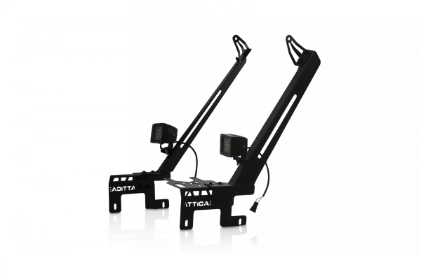 Attica 4x4 - Attica 4x4 Jeep Wrangler JL 2018-23 / Jeep Gladiator 2019-23 A Pillar Light Mount Bracket - ATTJL01E104-BX