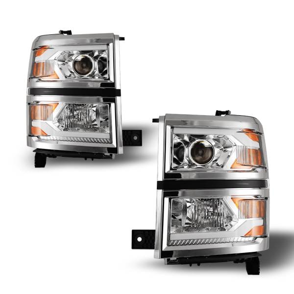 Winjet - Winjet PROJECTOR LED HEADLIGHTS W-DAYTIME RUNNING (DRL)-CHROME / CLEAR - CHWJ-0382C-C