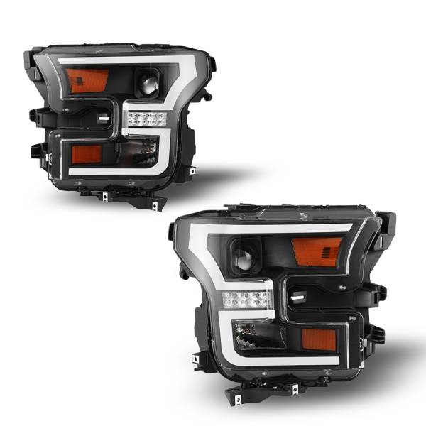 Winjet - Winjet PROJECTOR HEADLIGHTS W-DAYTIME RUNNING (DRL)-BLACK / CLEAR - CHWJ-0427-B