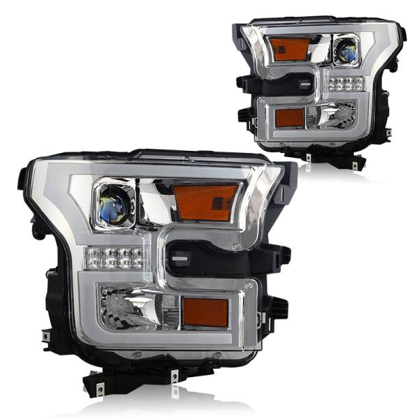 Winjet - Winjet PROJECTOR HEADLIGHTS W-DAYTIME RUNNING (DRL)-CHROME / CLEAR - CHWJ-0427-C
