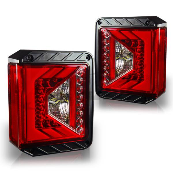 Winjet - RENEGADE LED TAIL LIGHTS-CHROME / RED - CTRNG0490-CR