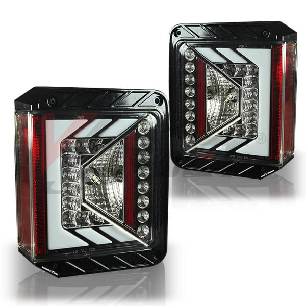 Winjet - RENEGADE LED TAIL LIGHTS-GLOSS BLACK / CLEAR - CTRNG0490-GBC