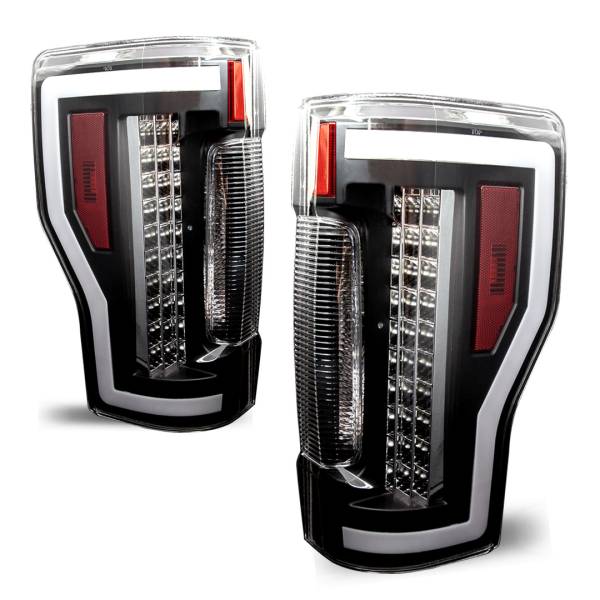 Winjet - RENEGADE LED TAIL LIGHTS-BLACK / CLEAR - CTRNG0563-BC-SQ