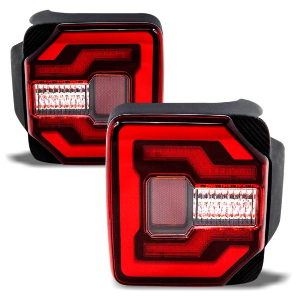 Winjet - RENEGADE SEQUENTIAL TAIL LIGHTS-BLACK RED - CTRNG0650-BR-SQ