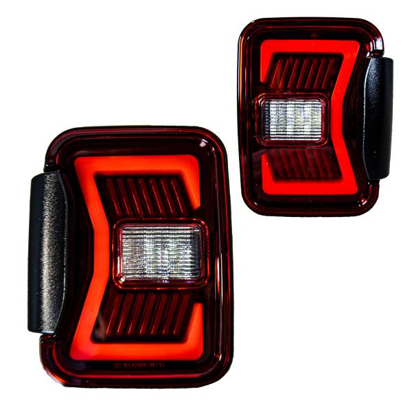 Winjet - RENEGADE LED SEQUENTIAL TAIL LIGHTS-BLACK RED - CTRNG0668-BR-SQ