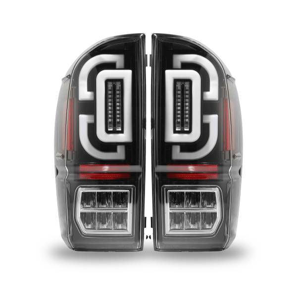 Winjet - RENEGADE LED SEQUENTIAL TAIL LIGHTS-GLOSS BLACK / CLEAR - CTRNG0685-GBC-SQ