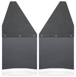 Exterior - Mud Flaps - Husky Liners - 2000 - 2020 Ford, GMC, Chevrolet, Toyota, 2004 - 2010 Dodge, 2011 - 2019 Ram Husky Liners Kick Back Mud Flaps 12" Wide - Black Top and Stainless Steel Weight - 17100