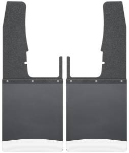 Husky Liners - 2009 - 2010 Dodge, 2011 - 2019 Ram Husky Liners Kick Back Mud Flaps Front 12" Wide - Black Top and Stainless Steel Weight - 17102 - Image 1