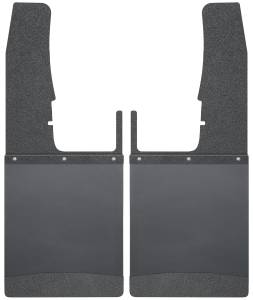 2009 - 2010 Dodge, 2011 - 2019 Ram Husky Liners Kick Back Mud Flaps Front 12" Wide - Black Top and Black Weight - 17103