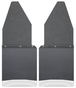 Husky Liners - 2000 - 2020 Ford Husky Liners Kick Back Mud Flaps 12" Wide - Black Top and Stainless Steel Weight - 17104 - Image 1