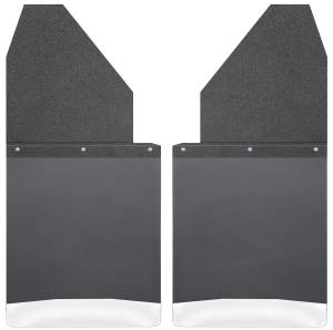 Husky Liners - 2000 - 2020 Ford, GMC, Chevrolet, Toyota, 2004 - 2010 Dodge, 2011 - 2020 Ram Husky Liners Kick Back Mud Flaps 14" Wide - Black Top and Stainless Steel Weight - 17111 - Image 1
