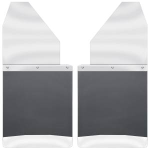 Exterior - Mud Flaps - Husky Liners - 2000 - 2020 Ford, GMC, Chevrolet, Toyota, 2004 - 2010 Dodge, 2011 - 2020 Ram Husky Liners Kick Back Mud Flaps 14" Wide - Stainless Steel Top and Weight - 17113