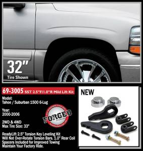 ReadyLift - 2000 - 2006 Chevrolet ReadyLift SST® Lift Kit 2.5 in. Front/1 in. Rear Lift - 69-3005 - Image 2