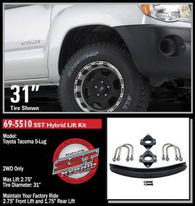 ReadyLift - 2005 - 2021 Toyota ReadyLift SST® Lift Kit 2.75 in. Front/1.75 in. Rear Lift w/1.75 in. Add-A-Leaf - 69-5510 - Image 2