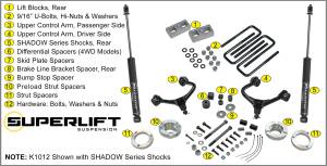 Superlift - 2005 - 2022 Toyota Superlift 3in. Lift Kit w/Shadow Shocks-05-22 Tacoma (will not fit TRD Pro models) - K1012 - Image 2