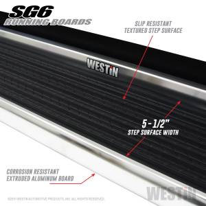 Westin - 2000 - 2018 Toyota, 2001 - 2020 Ford, 2005 - 2022 Nissan, 2009 - 2017 Jeep Westin SG6 Running Boards - 27-64710 - Image 3