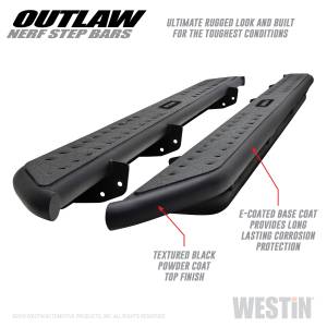 2014 - 2019 GMC, Chevrolet Westin Outlaw Nerf Step Bars - 58-53715