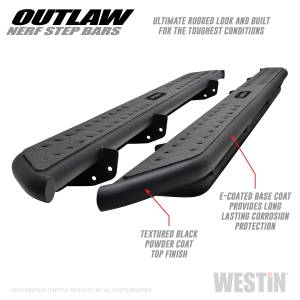 2019 - 2022 GMC, Chevrolet Westin Outlaw Nerf Step Bars - 58-54135