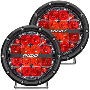 Lighting - Off-Road Lights - Rigid Industries - Rigid Industries 360-SERIES 6 INCH LED OFF-ROAD SPOT BEAM RED BACKLIGHTPAIR - 36203