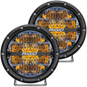 Rigid Industries - Rigid Industries 360-SERIES 6 INCH LED OFF-ROAD DRIVE BEAM AMBER BACKLIGHT PAIR - 36206