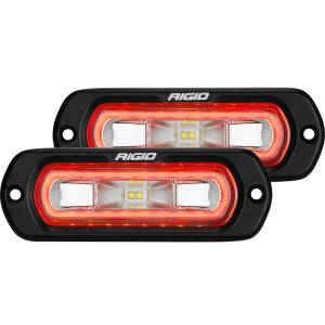 Rigid Industries - Rigid Industries SR-L SERIES OFF-ROAD SPREADER POD 3 WIRE FLUSH MOUNT WITH RED HALO PAIR - 53222 - Image 1