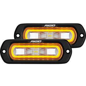 Rigid Industries SR-L SERIES OFF-ROAD SPREADER POD 3 WIRE FLUSH MOUNT WITH AMBER HALO PAIR - 53223