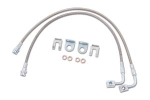 2007 - 2018 Jeep ZONE Front Stainless Steel Brake Lines (Pair) 07-18 Wrangler JK (ZONJ5403)
