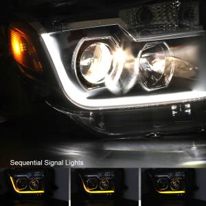 Winjet - RENEGADE PROJECTOR HEADLIGHTS W-SEQUENTIAL TURN SIGNAL-CHROME / CLEAR - CHRNG0376-B-SQ - Image 2