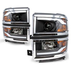 RENEGADE PROJECTOR HEADLIGHTS W-SEQUENTIAL TURN SIGNAL-BLACK / CLEAR - CHRNG0382C-B-SQ