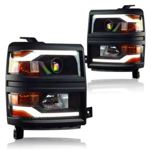 Winjet PROJECTOR LED HEADLIGHTS W-DAYTIME RUNNING (DRL)-BLACK / CLEAR - CHWJ-0382B-B
