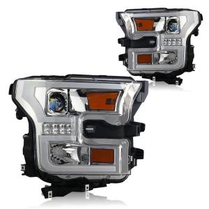 Winjet PROJECTOR HEADLIGHTS W-DAYTIME RUNNING (DRL)-CHROME / CLEAR - CHWJ-0427-C