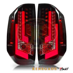 Winjet - RENEGADE LED TAIL LIGHTS-GLOSS BLACK / CLEAR / RED GLOW BAR - CTRNG0377-GBC-RG - Image 2